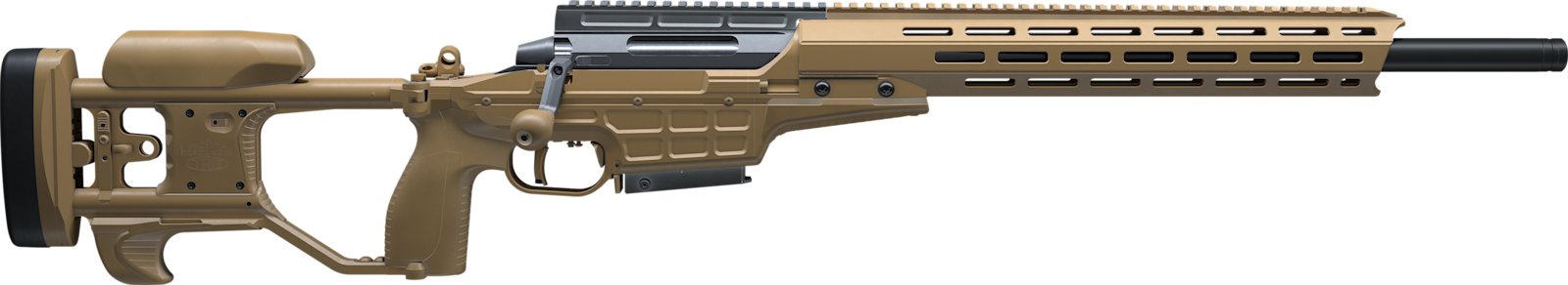 A Sako TRG 22/42 A1 család Coyote színű puskája oldalnézetből